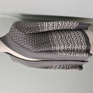 Gap Open Cardigan Embroidered Look Gray and White Cabincore Size XS Petite